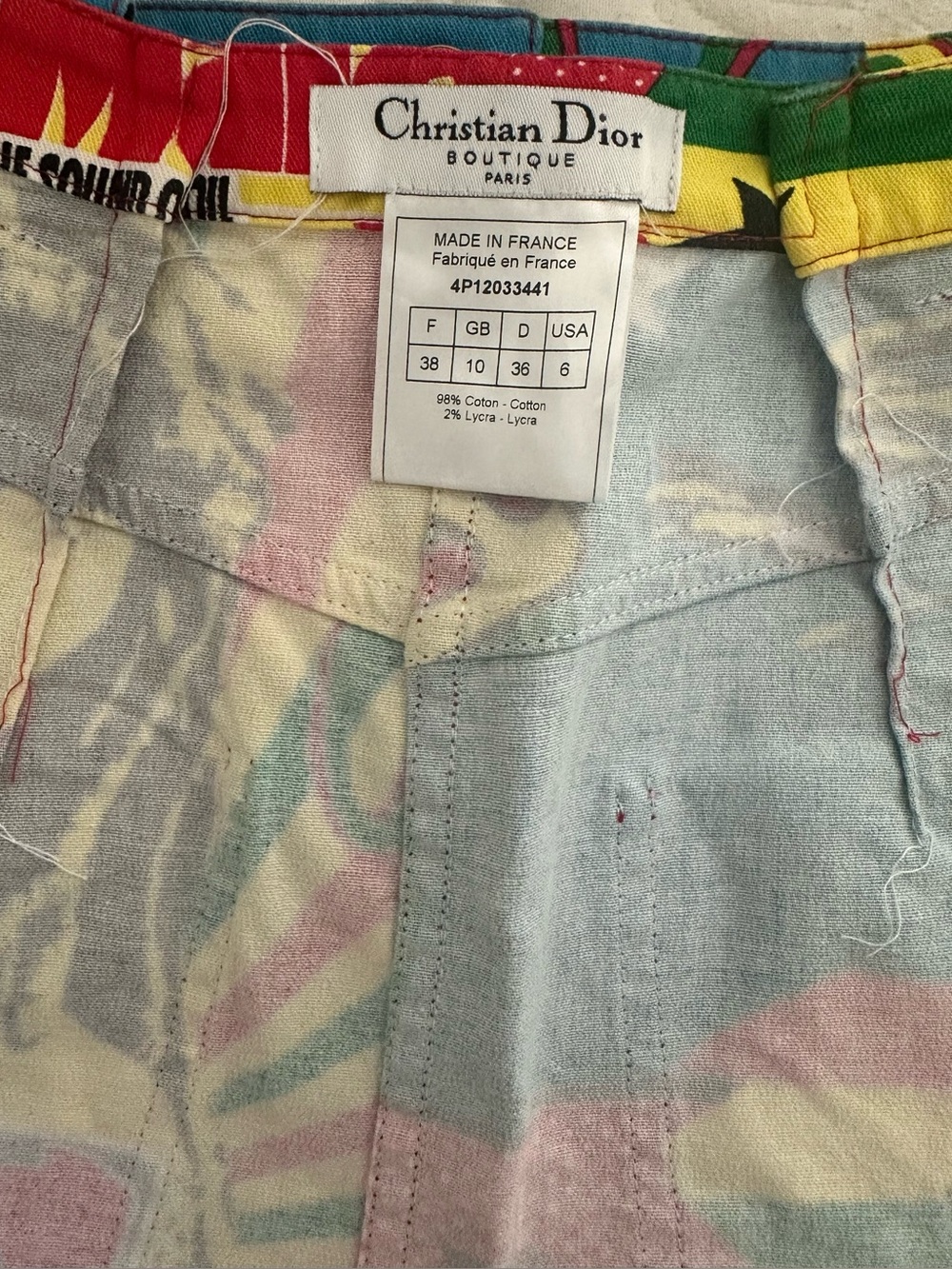 Vintage Dior Rasta Multicolor Mini Skirt - Picture 6 of 6